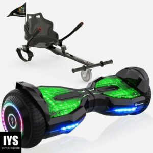 EVERCROSS Hoverboard, 6.5'' Hover Board with Seat Attachment - Black