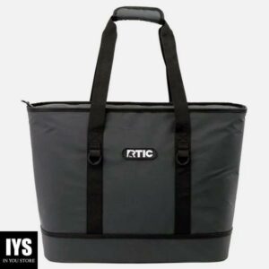 RTIC Insulated Tote Bag, Large Cooler Thermal Reusable Bags with Zippered Top, Black
