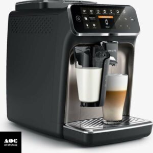 PHILIPS 4300 Series Fully Automatic Espresso Machine - LatteGo Milk Frother, 8 Coffee Varieties, Black, (EP4347/94)