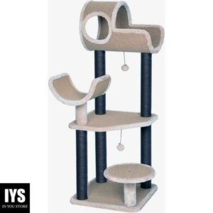 Catry Cat Tree-Complex Tower and Condo with Cat Scratching Post, and Playful Toys Invariably Allure Kitten to Stay Around This Sturdy and Easy to Assemble Cat Furniture