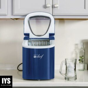 Deco Rapid Portable Automatic Electric Countertop Ice Maker - 6 Great Colors Compact Top Load 26 Lbs. Per Day Great for Party Hosting Never Run Out of Ice Again, Self Cleaning (Blue)
