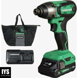 Metabo HPT 18V MultiVolt Impact Driver Kit | 1/4-Inch Chuck | Cordless | 1-2.0Ah Li-Ion Battery w/Fuel Gauge | 1,328 in-lbs of Torque | 3,200 IPM | Lifetime Tool Warranty | WH18DFX
