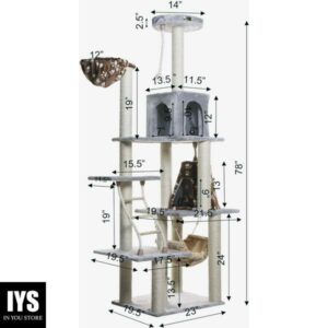 Armarkat Cat Tree Model A7802, Silver Gray