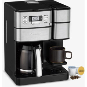 Cuisinart SS-GB1 Coffee Center Grind and Brew Plus, Built-in Coffee Grinder Black/Silver, 12-Cup Glass