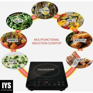 Nuwave Pro Chef Induction Cooktop, NSF-Certified, Commercial-Grade, Portable, Powerful 1800W, Large 8” Heating Coil, 94 Temp Settings 100°F - 575°F in 5°F, Shatter-Proof Ceramic Glass Surface