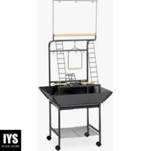 Prevue Pet Products Small Parrot Playstand 3181 Black Hammertone, 17.625-Inch by 16-1/2-Inch by 59-Inch,Small (Pack of 1)