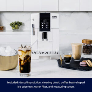 De'Longhi Dinamica Espresso Machine, White - Automatic Bean-to-Cup Brewing, Built-In Steel Burr Grinder and Manual Frother