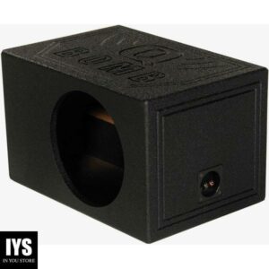 Q Power Q Bomb Series 12 Inch Ported Car Subwoofer Sub Box Enclosure with Single Vented Chamber Design and Black Bed Rhino Liner Spray Finish, Black