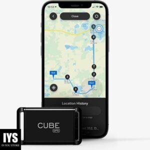 Cube GPS Tracker for Vehicles Assets Kids, Mini GPS Trackers for Dogs, Car Tracker Device: Real Time Worldwide Location SOS Pings Geo-Fencing + Rechargeable Battery Requires Subscription