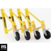 MetalTech 1,000 Pound Load Capacity Powder Coated 14 Inch Steel Baker Style 6 Foot Scaffolding Safety Accessory Outriggers with Casters, 4 Pack
