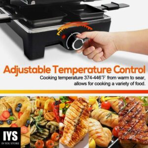 CUSIMAX Raclette Grill Electric Grill Table Portable 2 in 1 Korean BBQ Grill Indoor & Cheese Raclette, Reversible Non-stick plate, Crepe Maker with Adjustable temperature control and 8 Paddles