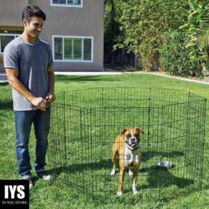 EveryYay Stretch Your Legs Adjustable Black Exercise Pen for Dogs, 36" H