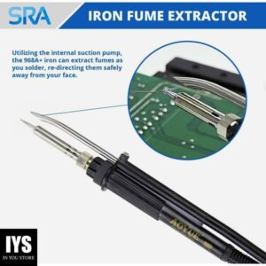 Aoyue 968A+ Professional SMD Digital Hot Air Rework Station with a Soldering Iron and Vacuum Pickup