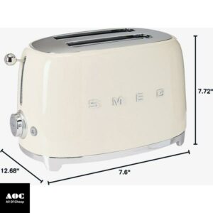 SMEG 2 Slice Retro Toaster (Cream)