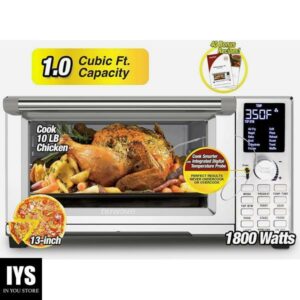 NUWAVE Bravo Air Fryer Toaster Smart Oven, 12-in-1 Countertop Convection, 30-QT XL Capacity, 50°-500°F Temperature Controls, Top and Bottom Heater Adjustments 0%-100%, Brushed Stainless Steel Look