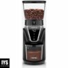 Chefman Conical Burr Coffee Grinder, Create The Boldest & Most Flavorful Grind With 31 Settings From Coarse To Extra Fine, One-Touch Digital Control & 9.7-oz Bean Capacity, Black