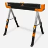 WEN 1300-Pound Capacity Height Adjustable Folding Steel Saw Horse with 2x4 Support Arms, Two Pack