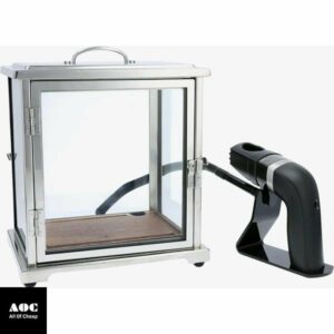 Crafthouse by Fortessa Professional Barware by Charles Joly Stainless Steel and Glass Smoking Box with Handheld Smoker for Cocktail/Beverage/Cheese/Food, Clear/Black