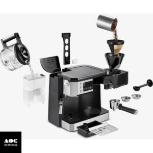 De'Longhi All-in-One Combination Coffee Maker & Espresso Machine + Glass Coffee Pot 10-Cup, COM532M black