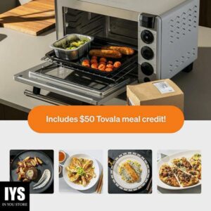Tovala Smart Oven, 5-in-1 Air Fryer Oven Combo - Air Fry, Toast, Bake, Broil, and Reheat - Smartphone Controlled Countertop Convection and Toaster Oven - With Tovala Meal Credit ($50 Value) - WiFi Enabled