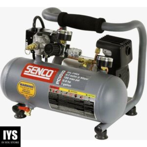 Senco PC1010 1/2- Horsepower 1-Gallon Matte Finish and Trim Portable Hot Dog Air Compressor, Gray/Red