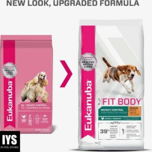 Eukanuba Fit Body Weight Control Medium Breed Dry Dog Food, 28 lb
