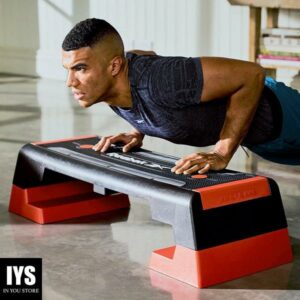 Reebok Fitness Multipurpose Adjustable Aerobic and Strength Training Workout Step Platform for HIIT, Cardio, and General Sessions, Red