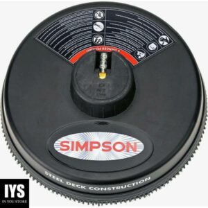 Simpson Cleaning 80165 Universal Scrubber, Rated 15" Steel Pressure Washer Surface Cleaner for Cold Water Machines, 1/4" Quick Connection, Recommended Min 3000 Max of 3700 PSI, Black