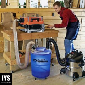Dust Right Dust Separator + 36” Flex-Form Hose - Cyclone Dust Collector Separates Sawdust, Wood Chips, Debris, and More