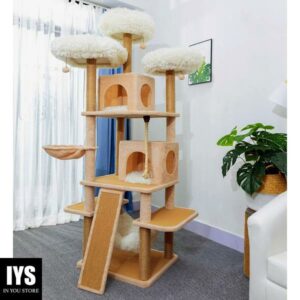 Catry Babylon Cat Tree - A Dynamic Complex Cat Tower with Cat Hammock, Scratching Post, and Playful Toys Invariably Trap Kitten to Stay Around This Easy Assembled Sturdy Cat Furniture (Deluxe)
