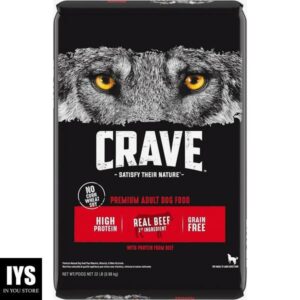 CRAVE Grain Free High Protein Adult Dry Dog Food, Beef, 22 lb. Bag