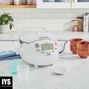Zojirushi NS-ZCC10 Neuro Fuzzy Rice Cooker, 5.5-Cup, White