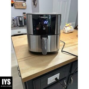 Chefman TurboFry® Touch Air Fryer, XL 8-Qt Family Size, One-Touch Digital Control Presets, French Fries, Chicken, Meat, Fish, Nonstick Dishwasher-Safe Parts, Automatic Shutoff, Stainless Steel