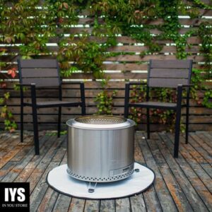 Flame Engine 19 Inch Circular Smokeless Fire Pit with Carry Bag and Ash Removal Tray for Easy Cleanup for Wood logs or Wood Pellets, Stainless Steel
