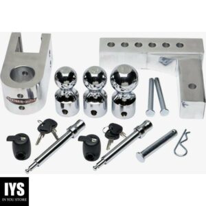 Aluma-Tow Adjustable Trailer Hitch Ball Mount, 6" Drop Ball Mount for 2" Receiver w/ 4pc Keyed Alike Set UT623410: Heavy-Duty, Sturdy Durable Construction, Tow up to 12,000 lbs GTW, Easy Installation