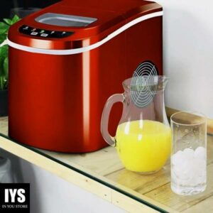 Costway Red Portable Compact Electric Ice Maker Machine Mini Cube 26lb/Day