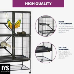 Prevue Pet Products 485 Feisty Ferret Home with Stand, Black Hammertone Small