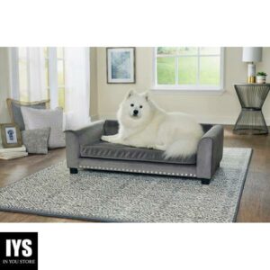 Enchanted Home Pet Gray Luna Pet Sofa, 41.75" L X 26.5" W, Large