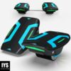 Magic Hover HS300 One Wheel Hoverboard Gyroshoes Electric Roller Skate, Self-Balancing Hover shoes with LED Light for Kids and Adults - Blue