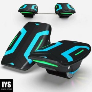 Magic Hover HS300 One Wheel Hoverboard Gyroshoes Electric Roller Skate, Self-Balancing Hover shoes with LED Light for Kids and Adults - Blue
