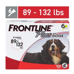 FRONTLINE® Plus for Dogs Flea and Tick Treatment, Extra Large Dog, 89-132 lbs, Red Box, 6 CT