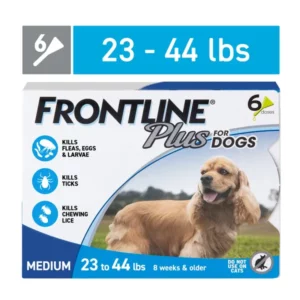 FRONTLINE® Plus for Dogs Flea and Tick Treatment, Medium Dog, 23-44 lbs, Blue Box, 6 CT