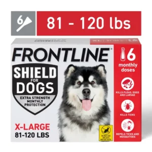 FRONTLINE® Shield for Dogs Flea & Tick Treatment, Extra Large Dog, 81-120 lbs, Red Box, 6ct