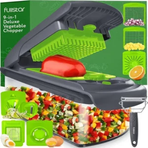 Fullstar - Vegetable Chopper - Onion Chopper, Veggie Cutter, Food Chopper- 7 Blades, Gray