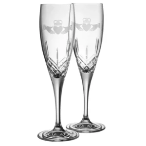 Galway Claddagh Flute Pair -H: 8.7" x W: 2.2"