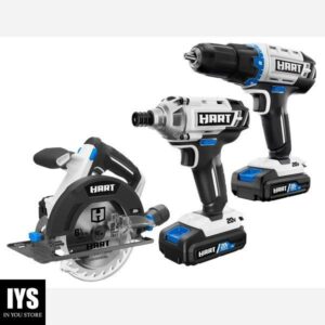 HART 20-Volt 3 Tool Combo Kit (2) HART 20-Volt 2.0Ah Lithium-Ion Batteries
