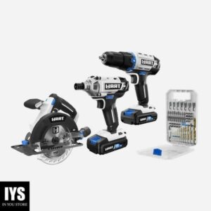 HART 20-Volt 3-Tool Combo Kit with 50-Piece Accessory Kit