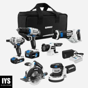 HART 20-Volt Cordless 6-Tool Combo Kit (1) 4.0Ah & (1) 1.5Ah Lithium-Ion Batteries, Charger and Storage Bag