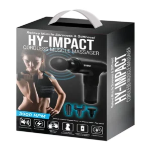 HY-IMPACT Deep Tissue Cordless Muscle Massager with Four Interchangeable Massaging Heads