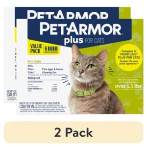 (2 pack) PetArmor Plus Flea & Tick 1.5 lbs 6 Treatments